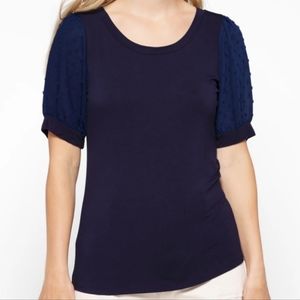 Beacon Kennedy Puff Sleeve Knit Top